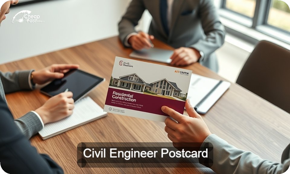 Civil Engineer Postcard Sample 07 · 4" x 9" design sample