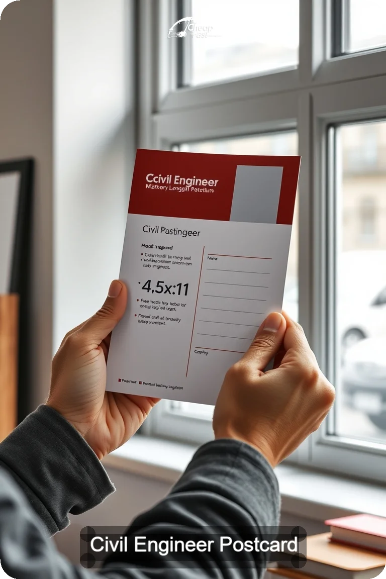 Civil Engineer Postcard Sample 10 · 4.5" x 11" design sample