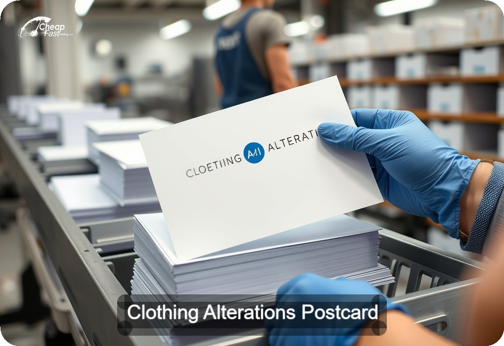 Clothing Alterations Postcard Sample 05 · 6" x 11" design sample