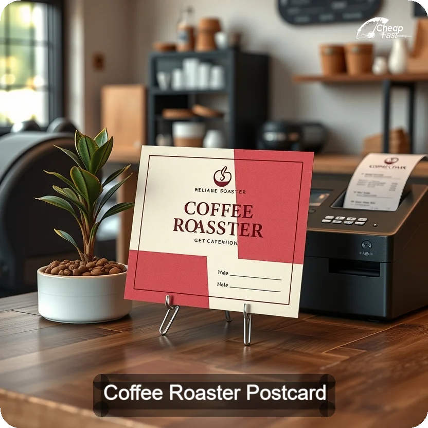 Coffee Roaster Postcard Sample 02 · 5" x 5" design sample