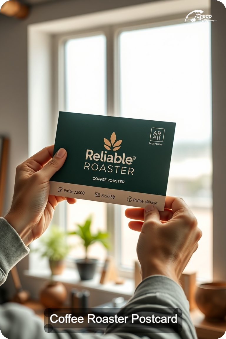 Coffee Roaster Postcard Sample 07 · 4.5" x 11" design sample