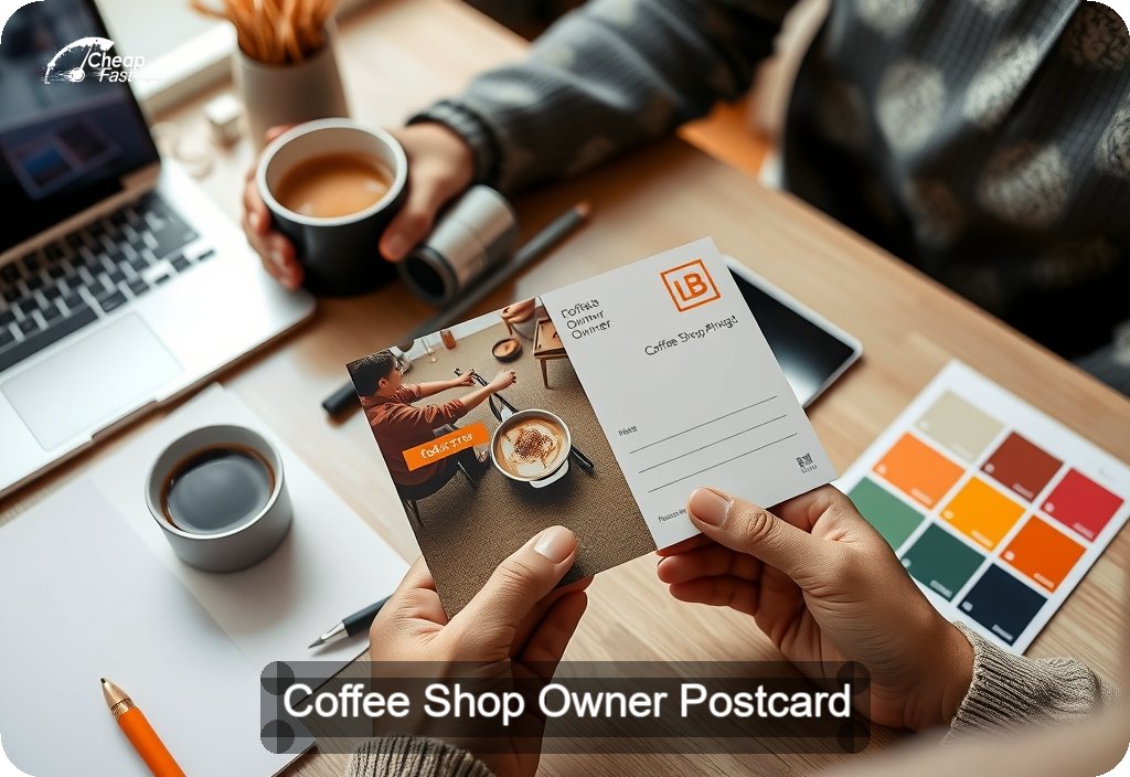 Coffee Shop Owner Postcard Sample 04 · 4" x 6" design sample