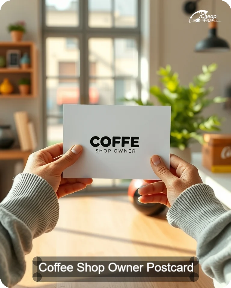 Coffee Shop Owner Postcard Sample 09 · 4.25" x 5.5" design sample
