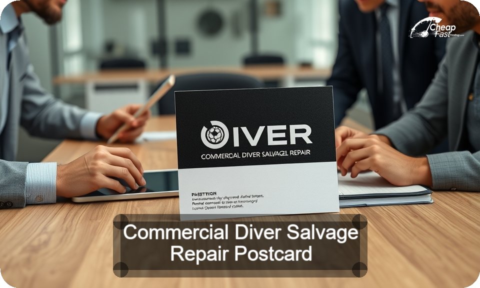 Commercial Diver Salvage Repair Postcard Sample 10 · 4" x 9" design sample