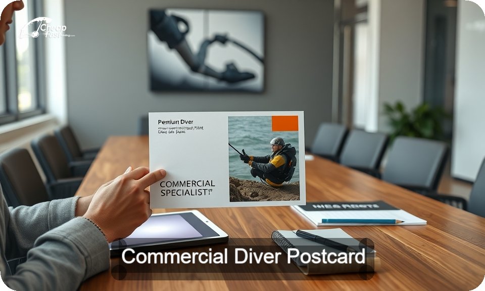 Commercial Diver Postcard Sample 05 · 4" x 9" design sample