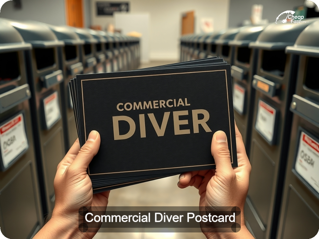 Commercial Diver Postcard Sample 07 · 6.5" x 9" design sample