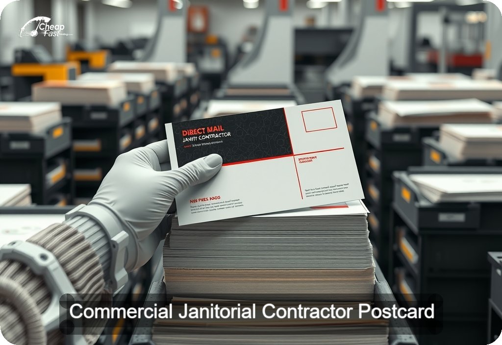 Commercial Janitorial Contractor Postcard Sample 04 · 6" x 11" design sample