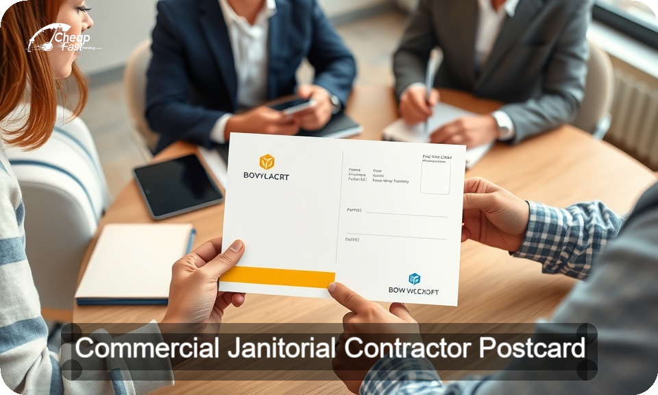 Commercial Janitorial Contractor Postcard Sample 07 · 4" x 9" design sample