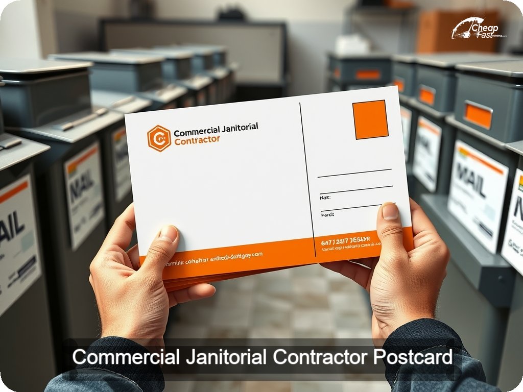 Commercial Janitorial Contractor Postcard Sample 09 · 6.5" x 9" design sample