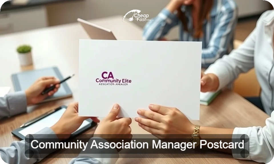 Community Association Manager Postcard Sample 04 · 4" x 9" design sample