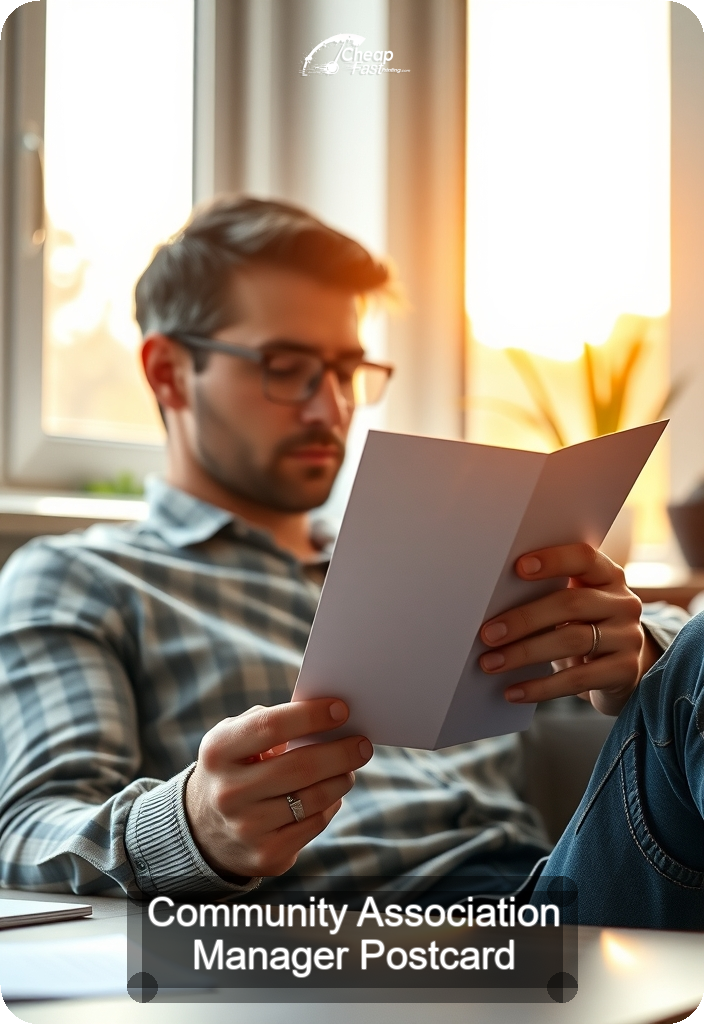 Community Association Manager Postcard Sample 05 · 4.5" x 6.5" design sample