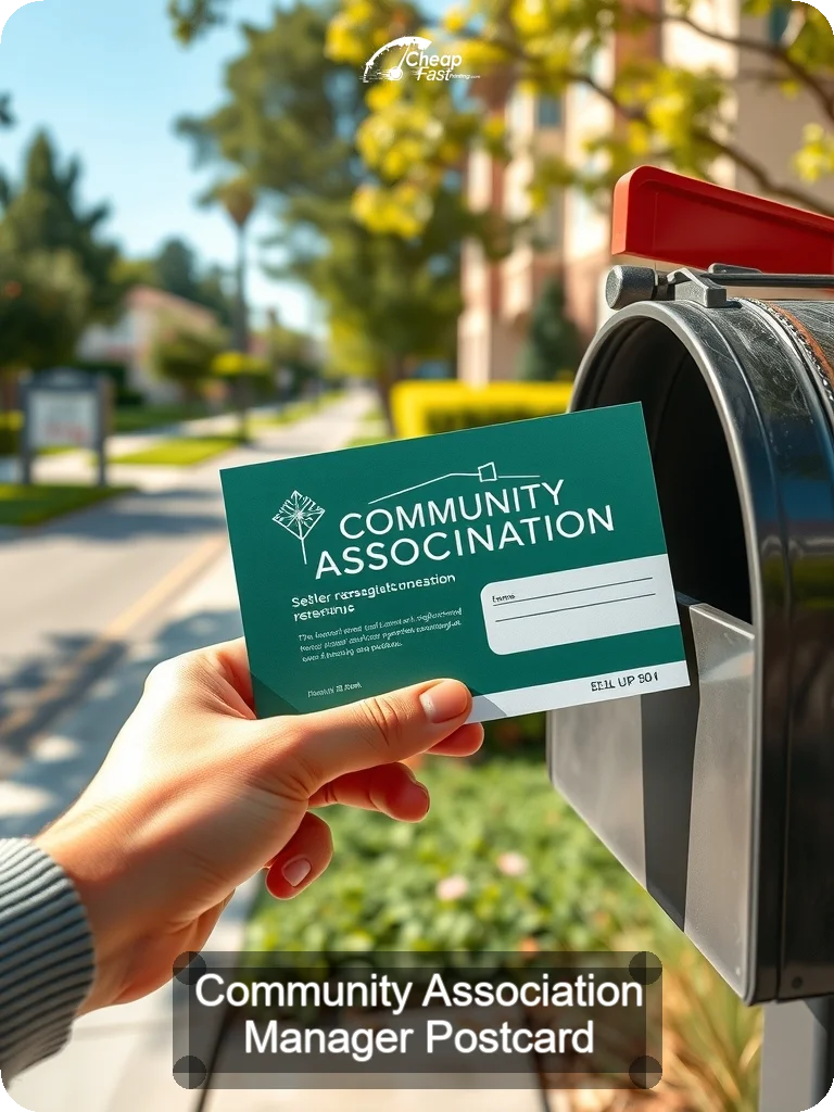 Community Association Manager Postcard Sample 09 · 5" x 7" design sample