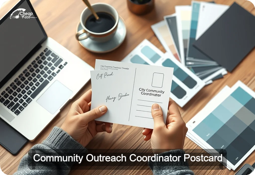 Community Outreach Coordinator Postcard Sample 01 · 4" x 6" design sample