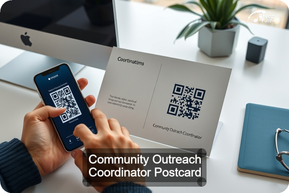 Community Outreach Coordinator Postcard Sample 03 · 6" x 9" design sample