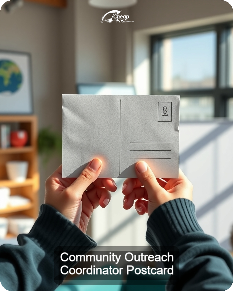 Community Outreach Coordinator Postcard Sample 06 · 4.25" x 5.5" design sample