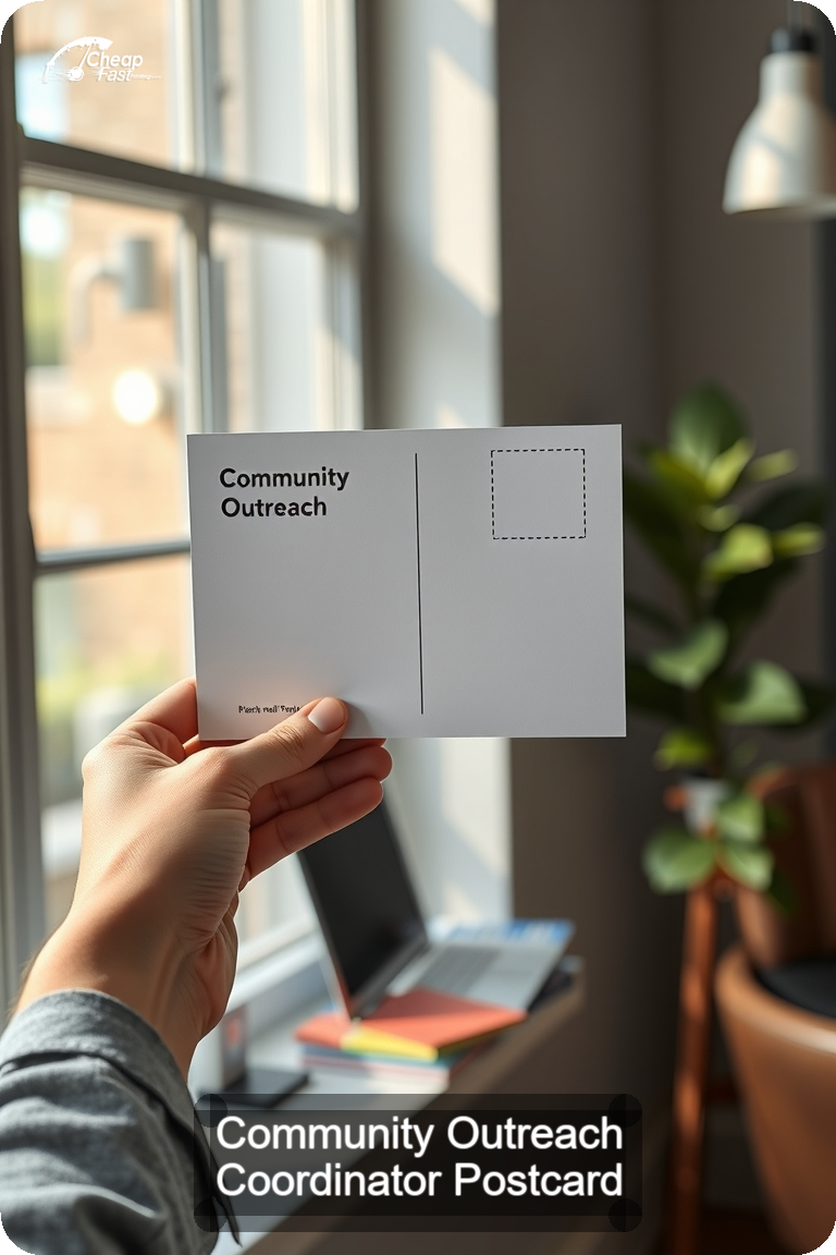 Community Outreach Coordinator Postcard Sample 10 · 4.5" x 11" design sample