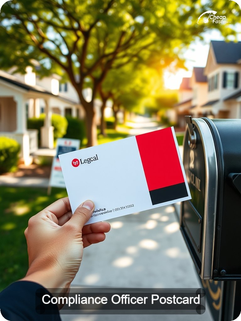 Compliance Officer Postcard Sample 04 · 5" x 7" design sample