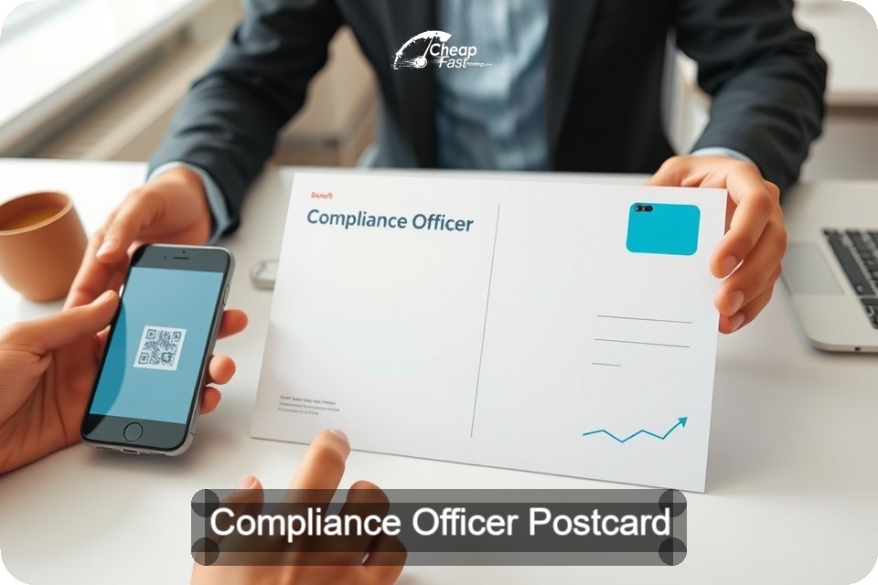 Compliance Officer Postcard Sample 05 · 6" x 9" design sample