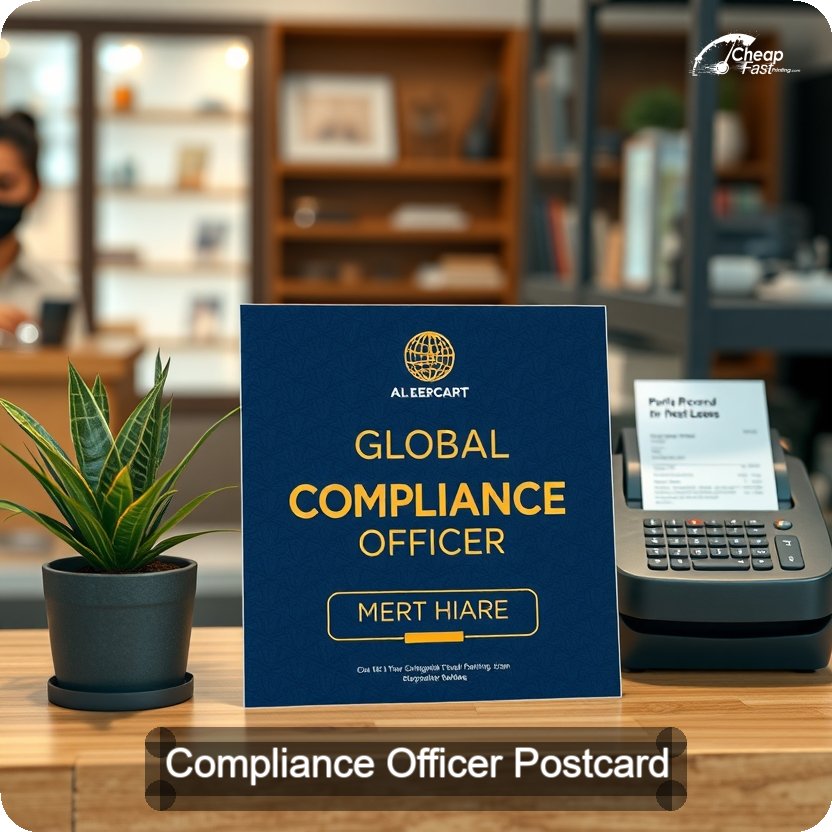 Compliance Officer Postcard Sample 07 · 5" x 5" design sample