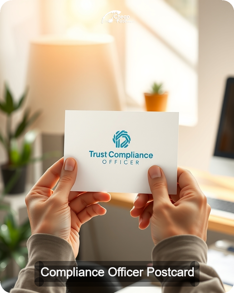 Compliance Officer Postcard Sample 08 · 4.25" x 5.5" design sample