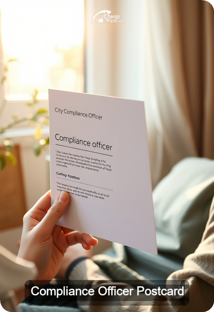 Compliance Officer Postcard Sample 10 · 4.5" x 6.5" design sample