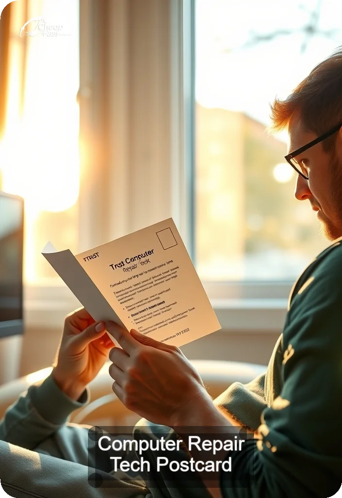 Computer Repair Tech Postcard Sample 02 · 4.5" x 6.5" design sample