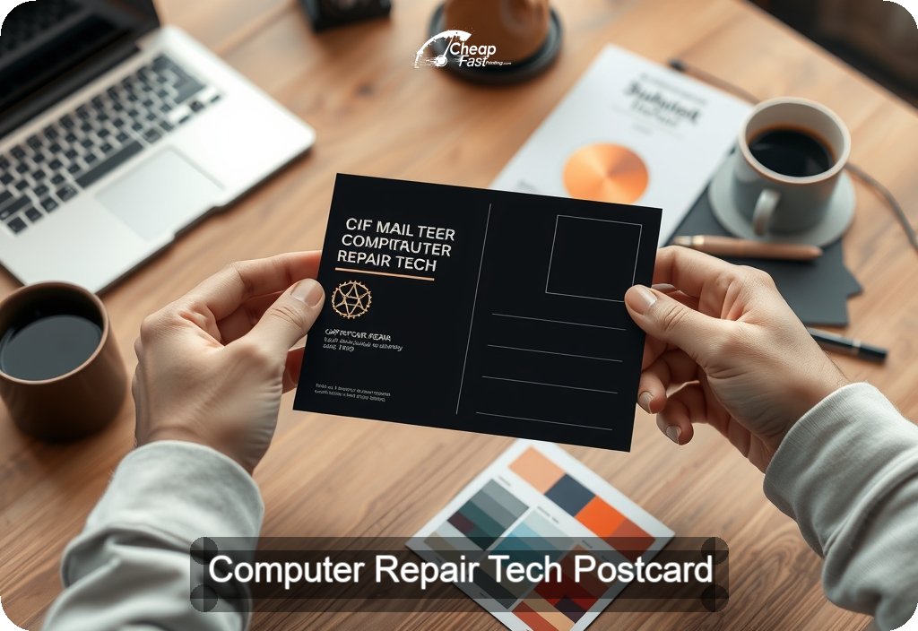 Computer Repair Tech Postcard Sample 05 · 4" x 6" design sample