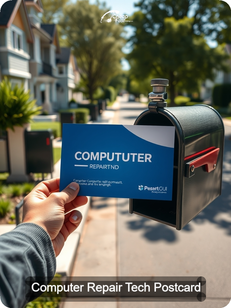 Computer Repair Tech Postcard Sample 06 · 5" x 7" design sample