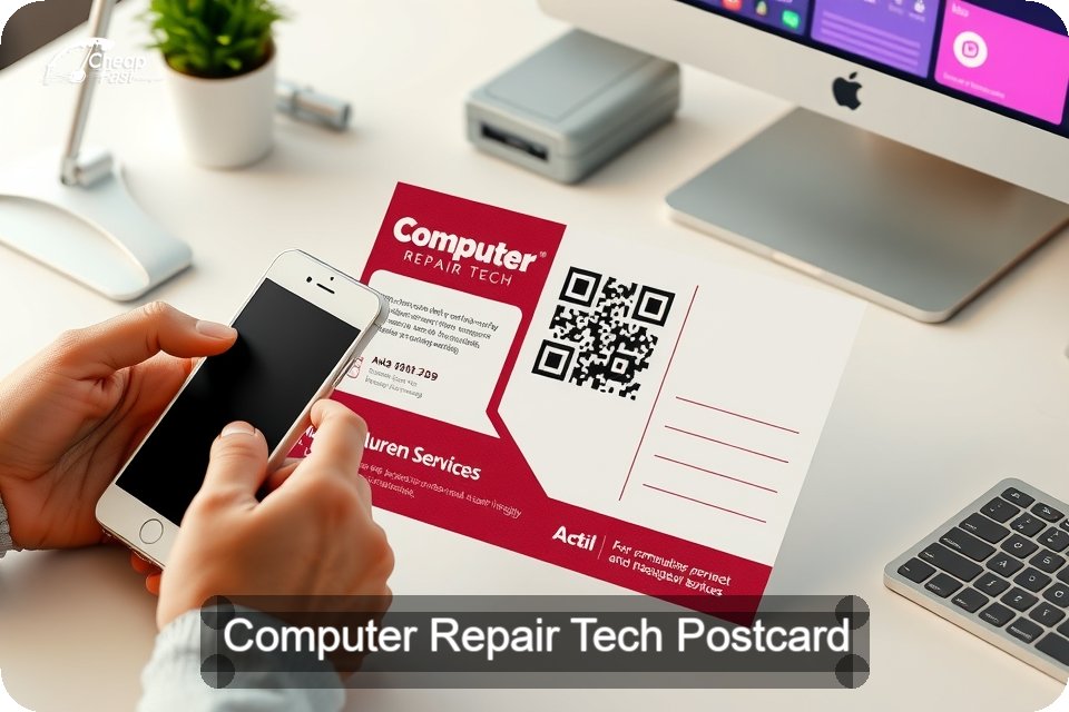 Computer Repair Tech Postcard Sample 07 · 6" x 9" design sample