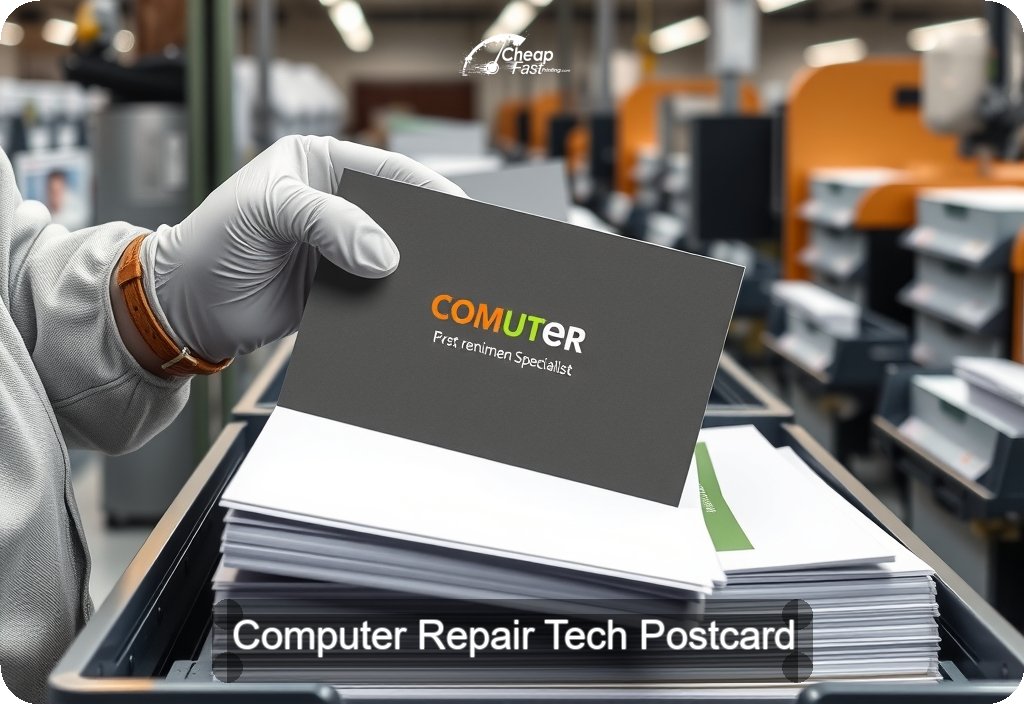 Computer Repair Tech Postcard Sample 08 · 6" x 11" design sample