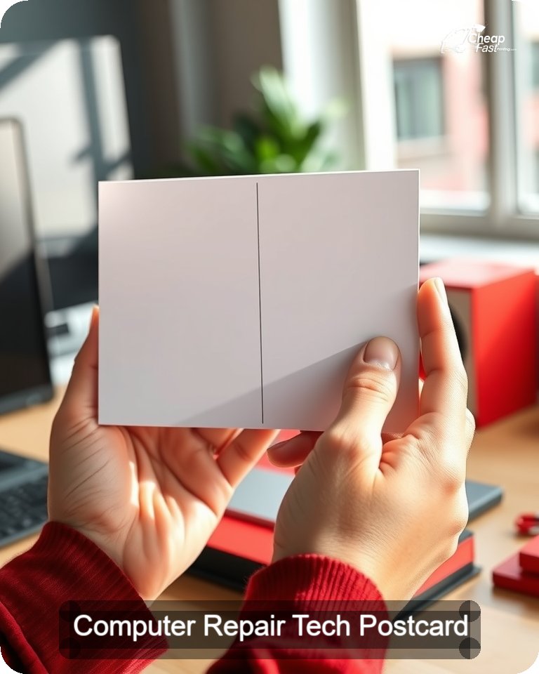 Computer Repair Tech Postcard Sample 10 · 4.25" x 5.5" design sample