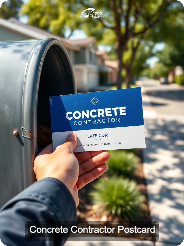 Concrete Contractor Postcard Sample 01 · 5" x 7" design sample