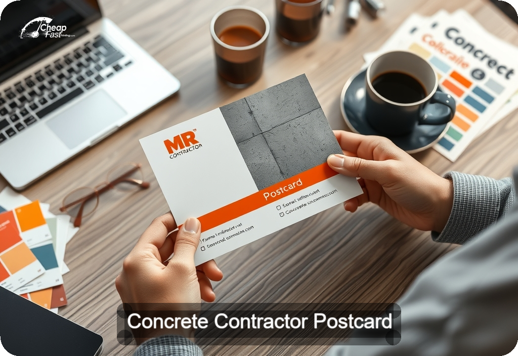 Concrete Contractor Postcard Sample 10 · 4" x 6" design sample