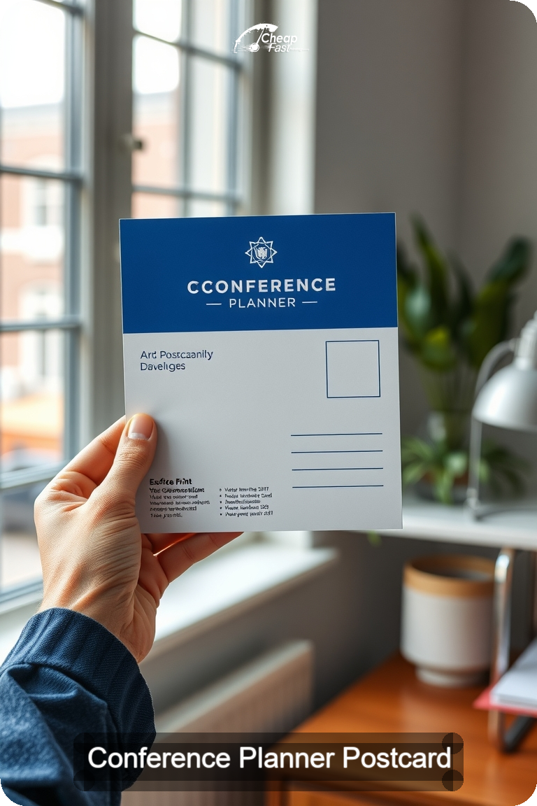 Conference Planner Postcard Sample 02 · 4.5" x 11" design sample