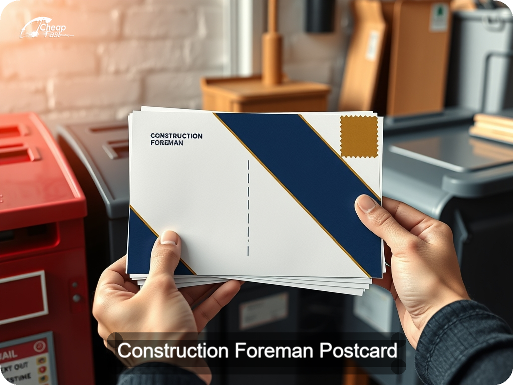 Construction Foreman Postcard Sample 02 · 6.5" x 9" design sample