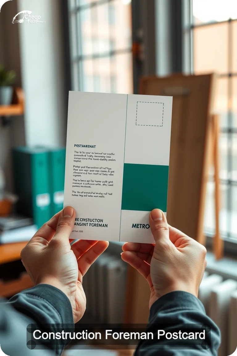 Construction Foreman Postcard Sample 03 · 4.5" x 11" design sample