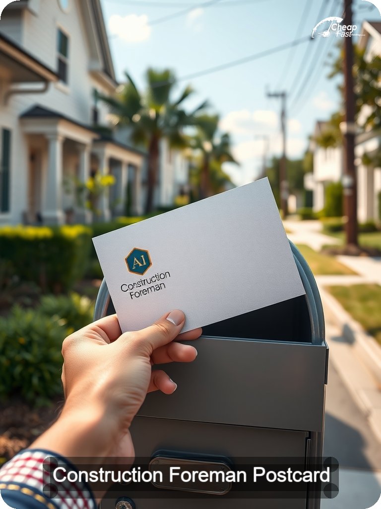 Construction Foreman Postcard Sample 05 · 5" x 7" design sample