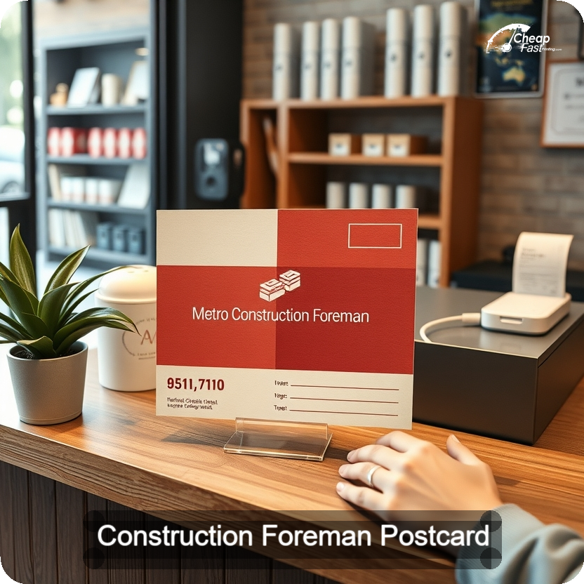Construction Foreman Postcard Sample 08 · 5" x 5" design sample