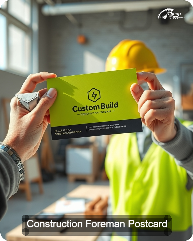Construction Foreman Postcard Sample 09 · 4.25" x 5.5" design sample