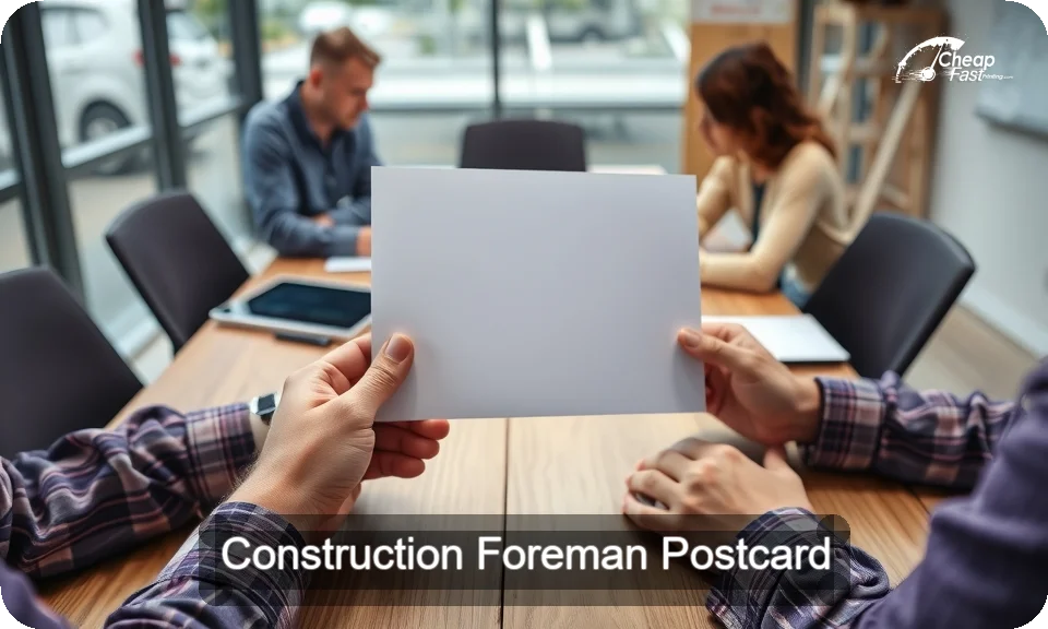 Construction Foreman Postcard Sample 10 · 4" x 9" design sample