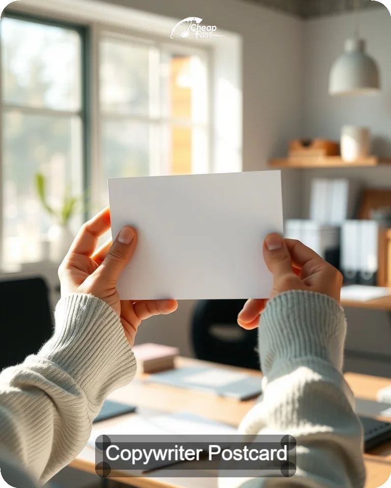 Copywriter Postcard Sample 01 · 4.25" x 5.5" design sample