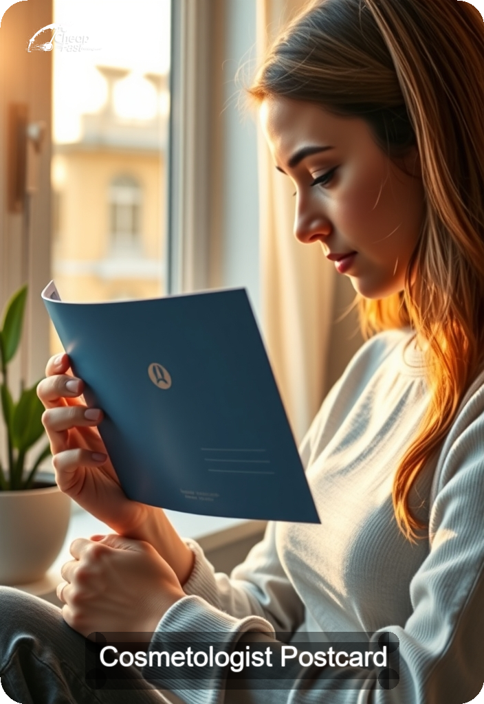 Cosmetologist Postcard Sample 02 · 4.5" x 6.5" design sample