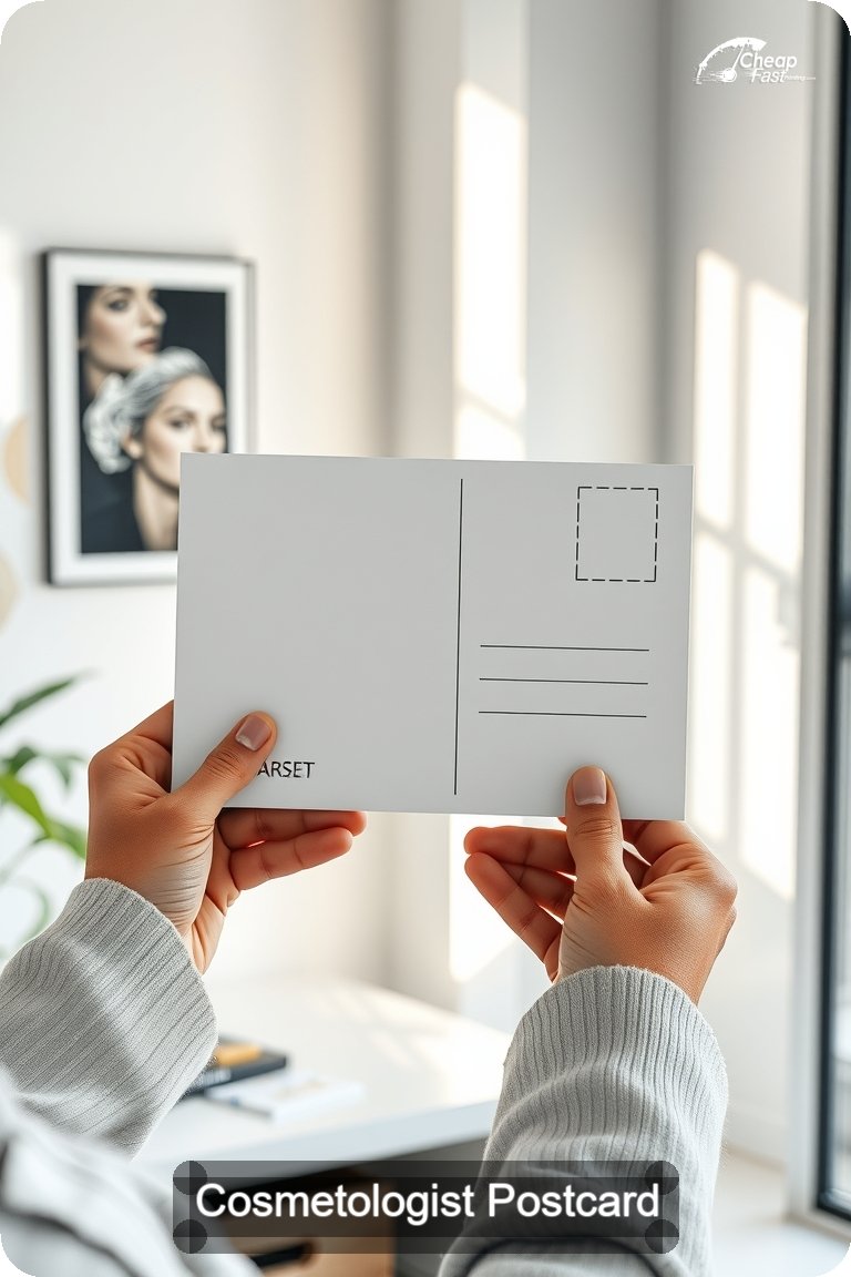 Cosmetologist Postcard Sample 04 · 4.5" x 11" design sample