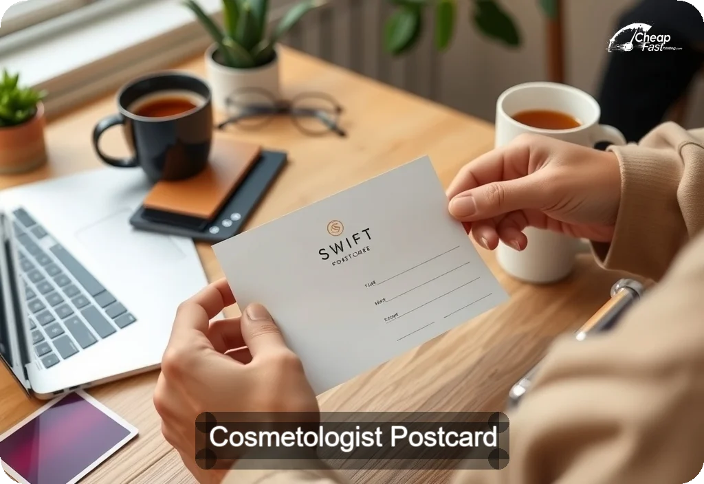 Cosmetologist Postcard Sample 05 · 4" x 6" design sample