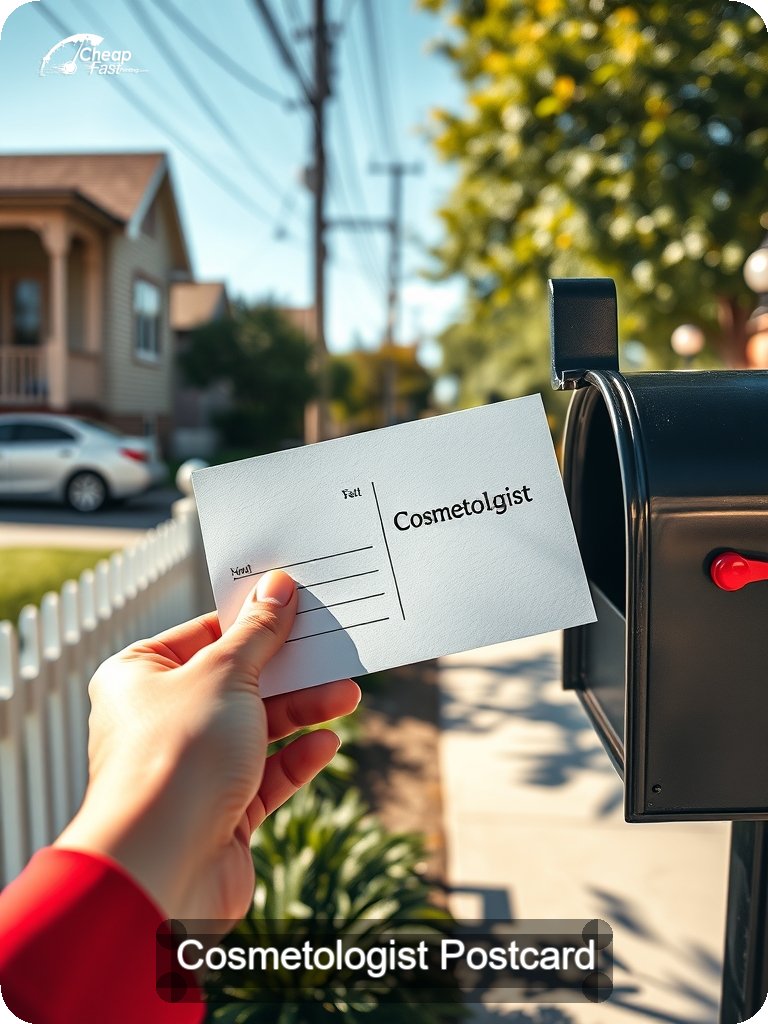 Cosmetologist Postcard Sample 06 · 5" x 7" design sample