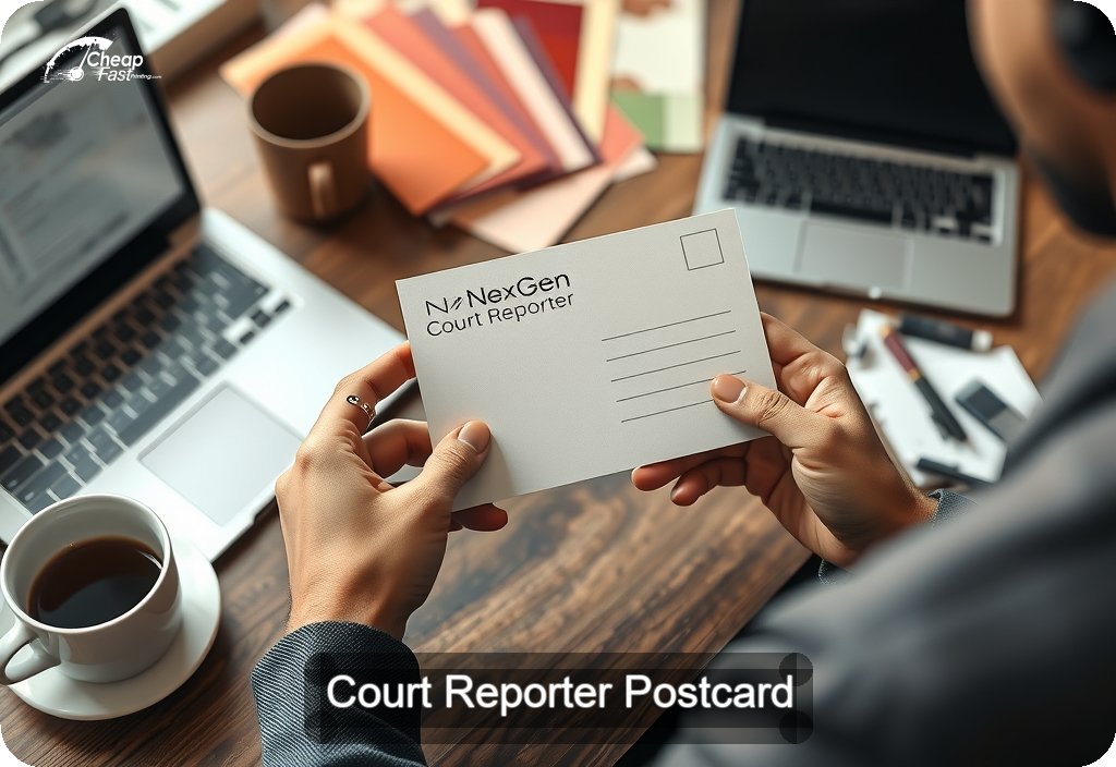 Court Reporter Postcard Sample 02 · 4" x 6" design sample