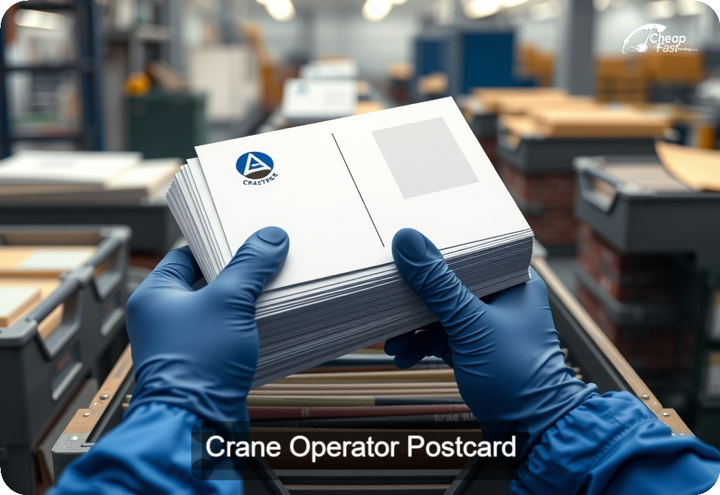 Crane Operator Postcard Sample 03 · 6" x 11" design sample