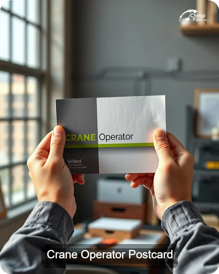 Crane Operator Postcard Sample 05 · 4.25" x 5.5" design sample