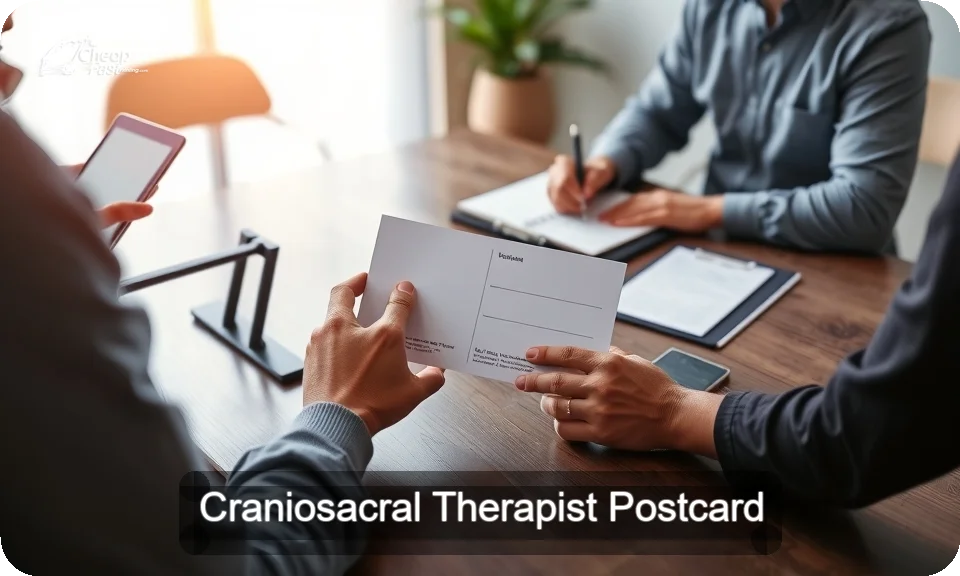 Craniosacral Therapist Postcard Sample 02 · 4" x 9" design sample