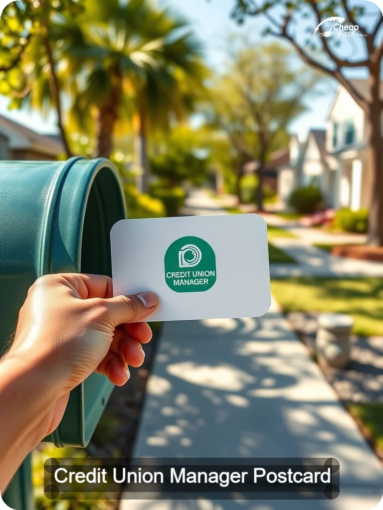 Credit Union Manager Postcard Sample 01 · 5" x 7" design sample